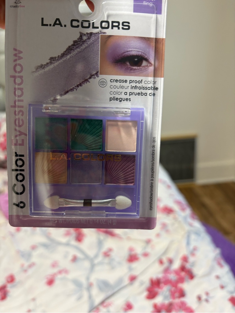 L.A. COLORS 6-Color Eyeshadow Palette — Purple, Green, Gold Tones